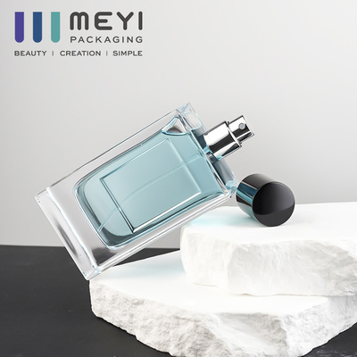 Le parfum carré vide rechargeable de 3,4 onces met l'argent en bouteille non Spillable d'or