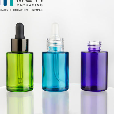 Bouteille gouttelette en verre rechargeable Étiquetage 50 ml Bouchon à vis rond